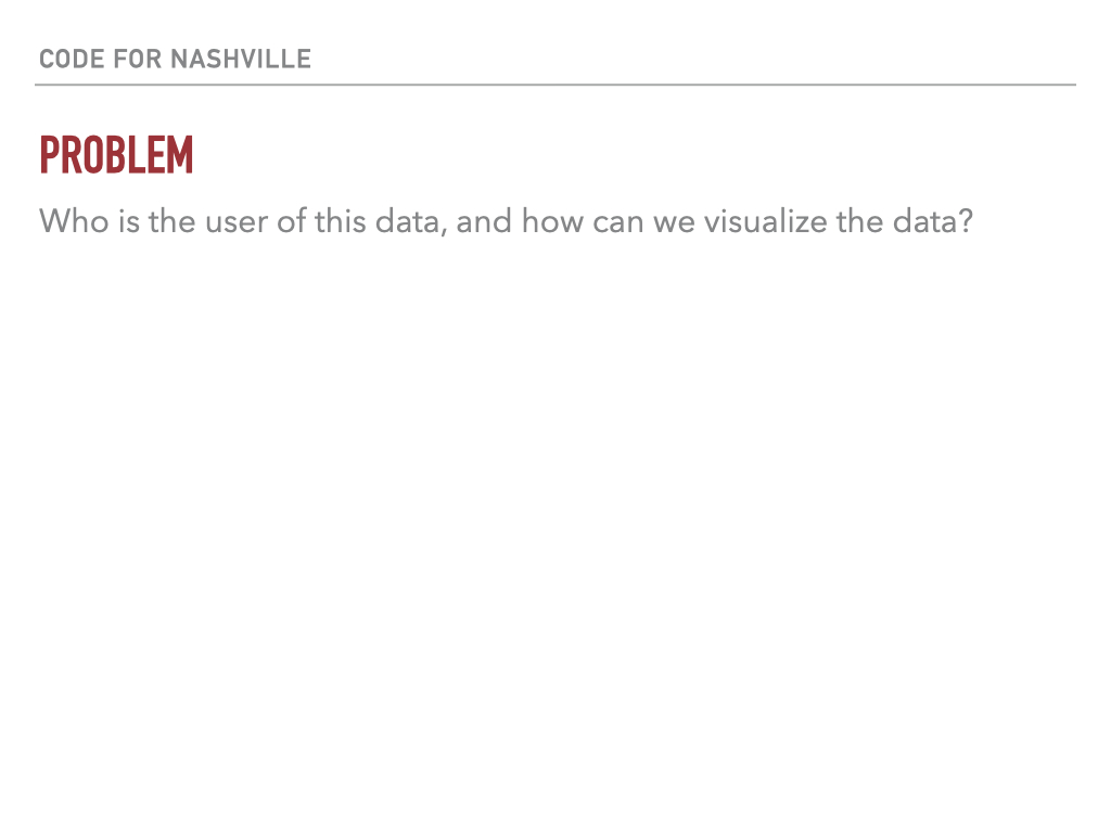 user of this data, and how can we visualize the data